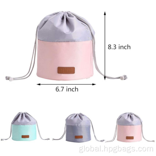 Drawstring Makeup Bags Travel Barrel Cosmetics Pouch Factory